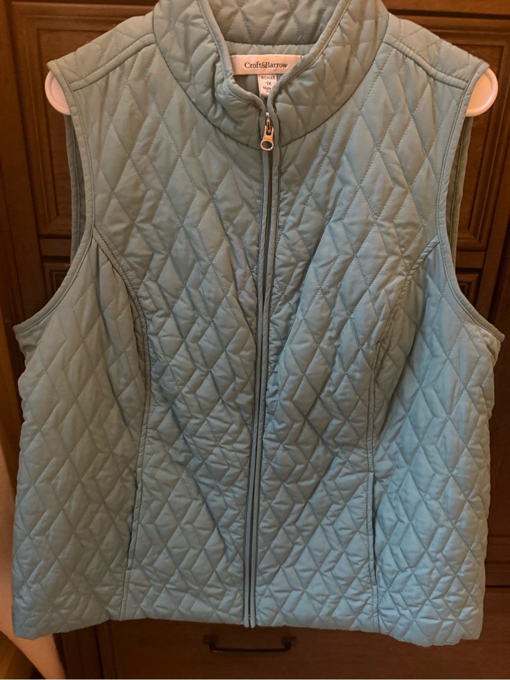Croft & Barrow Quilted Light teal Sleeveless Vest